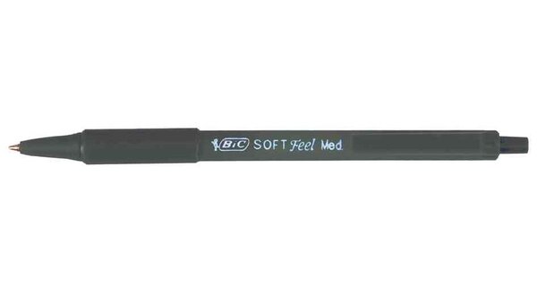 Stylo à bille rétractable Soft Feel Clic grip  noir BIC