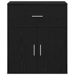 vidaXL Buffet avec tiroir Chêne noir 60 x 31 x 70 cm Bois d'ingénierie