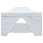 vidaXL Tente pliable de réception avec 4 parois 3 x 4 5 m Blanc