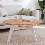 vidaXL Dessus de table Ø90x1 5 cm rond bois massif de hêtre