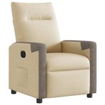 vidaXL Fauteuil inclinable électrique Crème Tissu