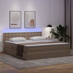 vidaXL Lit avec rangement et LED avec matelas Cappuccino 180 x 200 cm