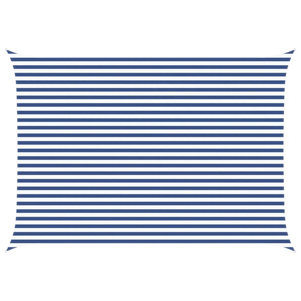 vidaXL Voile d'ombre Bleu et Blanc 3 5 x 5 m 100   polyester Oxford