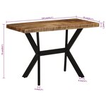 vidaXL Table à manger 110x55x75 cm bois de manguier massif