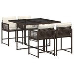 vidaXL Ensemble à manger de jardin 5 Pièces et coussins marron poly rotin