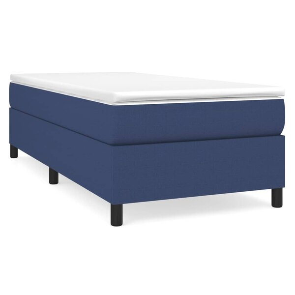 vidaXL Sommier à lattes de lit avec matelas Bleu 100x200 cm Tissu