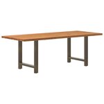 vidaXL Table à manger marron clair bois de chêne massif rectangulaire