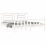 vidaXL Cadre de lit sans matelas blanc 200x200 cm bois massif de pin