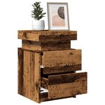 vidaXL Tables de chevet avec LED 2 Pièces vieux bois bois d'ingénierie