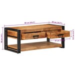 vidaXL Table basse 90x50x38 cm bois massif acacia