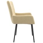 vidaXL Chaises à manger lot de 2 Crème Velours