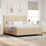vidaXL Lit avec matelas Crème 180x200 cm en tissu