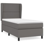 vidaXL Sommier à lattes de lit avec matelas Gris 100x200 cm Similicuir
