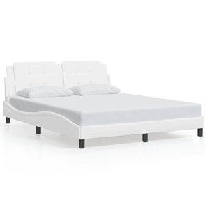 vidaXL Cadre de lit sans matelas Zadar blanc 160x200 cm similicuir