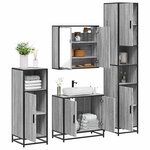 vidaXL Ensemble de meubles de salle de bain 4 Pièces sonoma gris