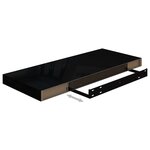 vidaXL Étagère murale flottante Noir brillant 60x23 5x3 8 cm MDF