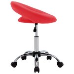 Chaise fauteuil siège de travail roulante similicuir rouge 02_0024080