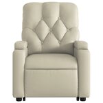 vidaXL Fauteuil inclinable de massage Crème Similicuir