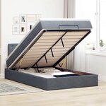 vidaXL Cadre de lit ottoman et matelas gris foncé 120x200 cm velours