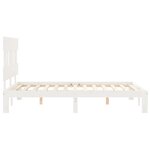 vidaXL Cadre de lit avec tête de lit blanc 140x190 cm bois massif
