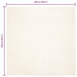 vidaXL Tapis en Fourrure Synthétique de Lapin Blanc 240 x 240 cm