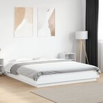 vidaXL Cadre de lit avec lumières LED sans matelas blanc 150x200 cm