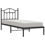 vidaXL Cadre de lit métal sans matelas avec tête de lit noir 90x200 cm