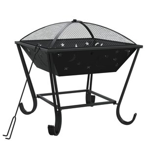vidaXL Foyer avec tisonnier 50 cm XXL acier