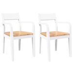 vidaXL Chaises à manger 2 Pièces blanc bois massif caoutchouc