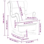 vidaXL Fauteuil à bascule à oreilles en velours vert foncé bois massif