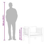 vidaXL Chaise de jardin avec coussins blanc crème Bois d'acacia massif