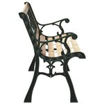 Banc de jardin vidaXL avec dossier à motif de roses 116 cm en bois
