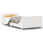 vidaXL Cadre de lit sans matelas blanc 75x190 cm bois de pin massif