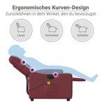 vidaXL Fauteuil de massage inclinable électrique rouge bordeaux