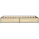 vidaXL Cadre de lit chêne sonoma 100x200 cm bois d'ingénierie et métal