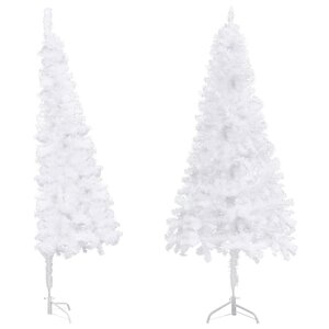 vidaXL Sapin de Noël artificiel d'angle Blanc 210 cm PVC