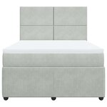 vidaXL Sommier à lattes de lit et matelas Gris clair 160x200cm Velours