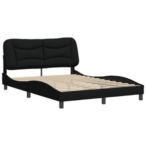 vidaXL Cadre de lit sans matelas noir 140x190 cm tissu