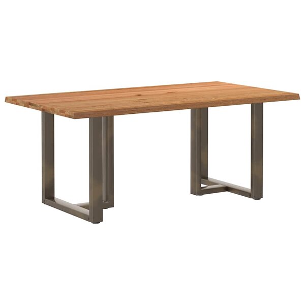 vidaXL Table à manger marron clair bois de chêne massif rectangulaire