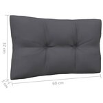vidaXL Canapé central de jardin avec coussins anthracite Gris Pin