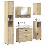 vidaXL Ensemble de mobilier de salle de bain 5 Pièces Chêne Sonoma