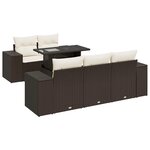 vidaXL Salon de jardin avec coussins 6 Pièces marron résine tressée