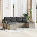 vidaXL Ensemble de canapé de jardin 6 Pièces Gris clair 230 x 117 x 85 cm