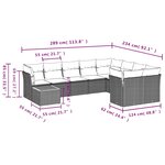 vidaXL Salon de jardin 10 Pièces avec coussins gris résine tressée