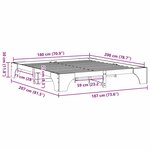 vidaXL Cadre de lit Pin massif 207 x 187 x 30 cm Bois massif en pin