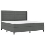 vidaXL Lit à ressorts avec matelas Gris foncé 200 x 200 cm tissu