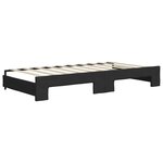 vidaXL Lit de jour avec gigogne et tiroirs noir 90x190 cm tissu