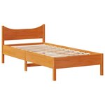 vidaXL Cadre de lit avec tiroirs cire marron 90x200 cm bois pin massif