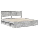 vidaXL Cadre de lit Béton 180 x 200 cm Bois d'ingénierie