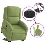 vidaXL Fauteuil de massage inclinable Vert clair Velours